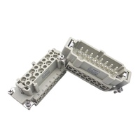 Connecteur robuste en polycarbonate nickelé en laiton 16P, connecteur femelle automobile 16 broches 500V HE-016-F