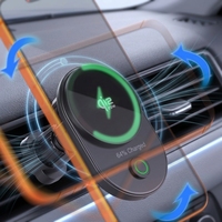 Chargeur de voiture sans fil super rapide 25W PD OTP avec refroidissement et fonction FOD magnétique puissante, port Type-C pour 12-17
