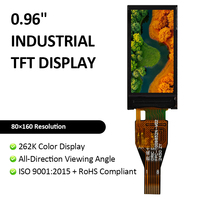 Écran TFT 0,96 pouce 80x160 4 fils SPI ST7735SV-G6 650cd/m2 Module LCD FPC haute luminosité pour montre intelligente brosse à dents électrique