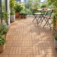Dalles emboîtables en WPC écologiques et sûres à faire soi-même avec remplissage de gazon et galets pour terrasses, jardins, aménagements paysagers et chemins