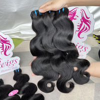 Extensions de cheveux vierges Remy péruviens de qualité supérieure 13A, ondulés, 100% naturels, noirs, en gros, lots de cheveux humains