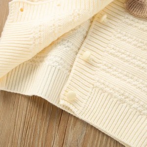 Suéter para <span class=keywords><strong>niñas</strong></span> de 3 a 14 años, conjunto de 2 piezas, cárdigan de punto con botones de corazón de conejo pequeño y pantalones acampanados elásticos para niños - Product Image 5
