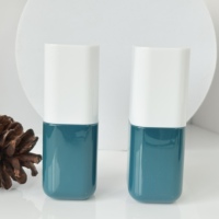 Set Kemasan Kosmetik Custom Biru Tua Botol Pompa Ganda Kosong untuk Sampo dan Kondisioner, juga untuk Sabun Cuci Tangan