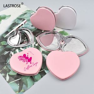 Heart PU Double-Sided 1x/2x Magnifying <b>Compact</b> <b>Mirror</b> Private Label Gift Foldable Makeup Pocket <b>Mirror</b> - Product Image 3