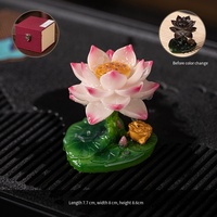 Ornements de thé changeant de couleur, Table de thé Lotus Golden Toad, Décoration de plateau à thé, Accessoires de table à thé de boutique