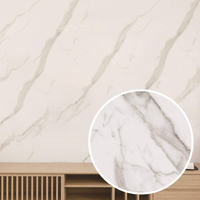 Panneau mural en PVC à motif marbre haut de gamme, personnalisable OEM, facile à installer, pour la décoration de bâtiments