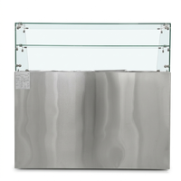 Table de préparation de salades commerciale avec refroidisseur d'air, protection anti-éclaboussures en verre, acier inoxydable 201, 3 portes, contrôle numérique de la température, pour restaurant