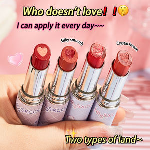 素食4色夹心闪光口红防水长效保湿润唇膏高颜料自有品牌闪亮口红 - Product Image 5