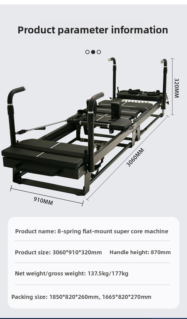 Machine Super Core à montage plat noire à 8 ressorts
