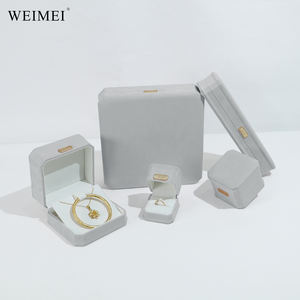 WEIMEI Custom Grey Suede Octagon <b>Jewelry</b> <b>Box</b> New Design for Ring Necklace Factory Direct - Product Image 5