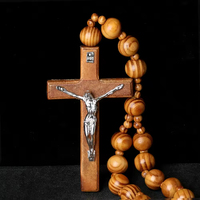 Religions mur chrétien ornements mur catholique décoratif suspendu pin perles croix chapelet jésus bois artisanat pendentif