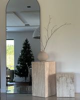 Table d'appoint en marbre de travertin naturel pour l'intérieur, prix d'usine