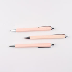 Stylo hexagonal personnalisé avec logo imprimé sur métal, nouveau design, 6 faces - Product Image 4