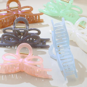 กิ๊บติดผมโบว์สีชมพูเจลลี่ขนาดใหญ่ 13 ซม. ดีไซน์ใหม่สไตล์เกาหลี ทำจากพลาสติกเรซิ่นรีไซเคิล สวยงาม น่ารัก ไม่แตกหักง่าย - Product Image 4