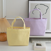 Nouveau sac fourre-tout en polyester à rayures tendance avec logo personnalisable, sac à main portable imperméable pour femmes, pour les voyages quotidiens