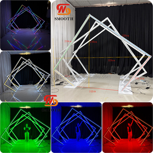 Smooth Luxury White Light Diamond Frame Wedding Arch Tunnel Multi Square Geometric Light Archway Wedding Aisle Runner Entrance - Product Image 3