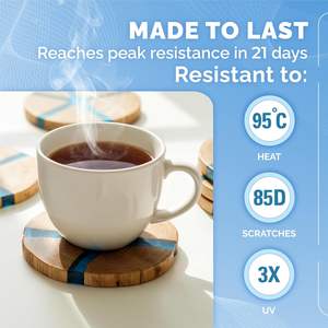 ชุดเรซิ่นอีพ็อกซี่ใสสำหรับงานไม้, ที่รองแก้ว, เคลือบผิวแม่พิมพ์ - Product Image 4