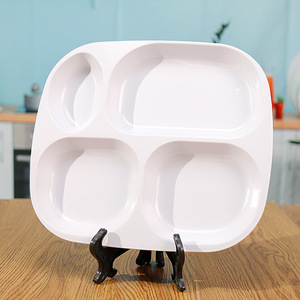Bandeja Compartimentada de Cuatro Secciones para Estudiantes, Bandeja para Servir Comida Rápida para Cafetería Escolar, Bandeja Integrada Multicompartimentos para Platos - Product Image 3