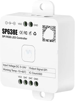 Контроллер LED-лент с управлением через приложение, 5В/24В, для цифровых светодиодных лент SP638E, Bluetooth, RF, музыкальный, адресный, SPI, RGB, пиксельный контроллер LED