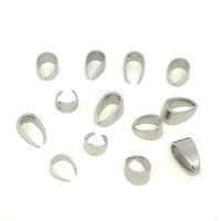 100 pièces/sac 6-8.5mm en acier inoxydable pendentif Clip griffe Bail connecteur pincement Bail fermoir pour bricolage fabrication de bijoux résultats accessoires