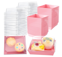 Boîte d'emballage pour biscuits au lait à la fraise, boîte à crème pâtissière à la pâte de taro, sandwich transparent, dessert, gâteau, petite boîte à pâtisserie occidentale