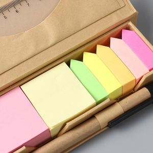 Bloc de Notas Adhesivas Combinadas para Negocios, Bloc de Notas Creativo de Cartón de 120 g, Bloques Personalizables con Logotipo, Juego de Regalo con Regla, Reutilizables en 5 Colores - Product Image 3