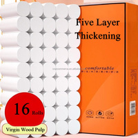 Vente en gros pas cher 5 plis rouleau de papier toilette biodégradable pâte de bois vierge sans noyau échantillon gratuit
