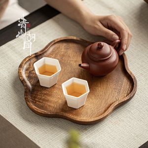 Walnut Wood Irregular <b>Tea</b> <b>Tray</b> Handmade Solid Wood Serving Plate For <b>Tea</b> And Snacks Residential Use - Product Image 1