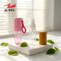 Flacon pulvérisateur de désinfectant pour les mains rechargeable, vide, format poche, 30 ml, en plastique, type capsule, avec porte-clés