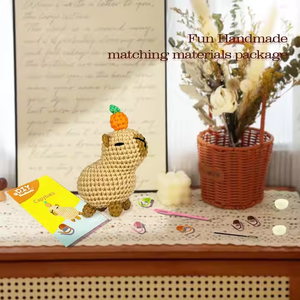 ZEN <span class=keywords><strong>ikigai</strong></span> capybara ชุดถักโครเชต์ DIY, ชุดถักโครเชต์งานฝีมือสำหรับเด็กผู้ปกครองพร้อมวิดีโอตะเข็บช้าบรรเทาความเครียดตุ๊กตาถักโครเชต์ DIY - Product Image 6