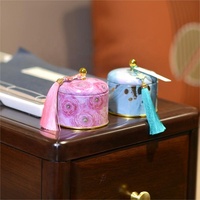 Bougie en cire de soja de luxe pour la décoration de la maison, style chinois, avec pompon et couvercle, pierre de cristal, couleur personnalisée