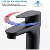Robinet de douche encastré moderne pour salle de bain, eau froide et chaude, monotrou, à poser sur le plan, en acier inoxydable nickel brossé, mitigeur pour lavabo