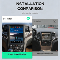 Autoradio vertical de style Tesla Android 13 de 12,8 pouces pour Jeep Grand Cherokee 2014-2019 avec CarPlay sans fil GPS