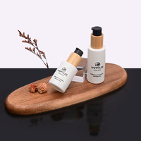 Tapa de Bambú para Botella, Personalizable con Serigrafía de Logotipo, Botellas de Vidrio Blanco Mate de 30 ml