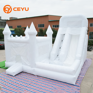 Casa de Brinco Inflable Ceyu Bouncy Party Jumper <span class=keywords><strong>Fiesta</strong></span> White Castle con Tobogán y Piscina de Pelotas para Niños - Product Image 1