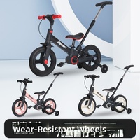 Vélo pliant multifonction en acier au carbone pour enfants, prix d'usine de gros, avec roues d'apprentissage et mode poussette