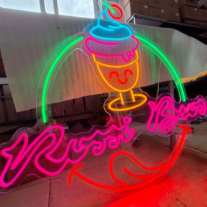 Custom Ice <strong>Cream</strong> Signage Bar Sign Light Burger French Fries <strong>Soda</strong> Neon Sign for Snacks Restaurant Store Decoration - Product Image 2