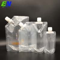 Emballage liquide paquet invisible, pochette en plastique uni pour boisson, sac à bec