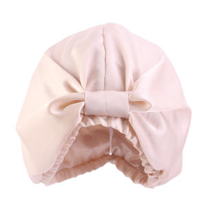 Prêt à expédier élégant <span class=keywords><strong>bonnet</strong></span> de <span class=keywords><strong>nuit</strong></span> élastique noué pour la <span class=keywords><strong>protection</strong></span> des <span class=keywords><strong>cheveux</strong></span> <span class=keywords><strong>bonnet</strong></span> uni Double couches dames maison chapeaux - Product Image 5