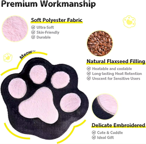 Bantalan pemanas Microwave kaki kucing pak panas untuk terapi dingin dan panas diisi dengan bantal penghangat biji rami alami - Product Image 2