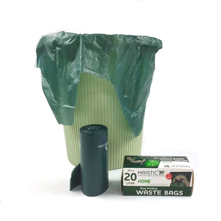 HENGLV miglior prezzo amido di mais materiale biodegradabile sacchetto di immondizia monouso in plastica per uso domestico su rotolo