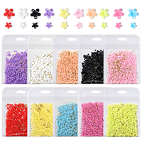 200 pièces de breloques pour ongles en résine 3D, micro-perles dorées, perles caviar, accessoires pour nail art, couleurs mélangées, accessoires de manucure florale