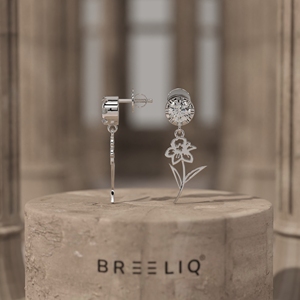 14K Solid White Gold Lab Grown Diamond Floral <b>Drop</b> Earrings Women Elegant Flower Dangle Earrings Wedding Jewelry - Product Image 4