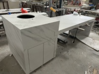 Servicios de ingeniería de azulejo de piso de pared de encimera de losa sinterizada personalizada con dibujo de acabado mecanizado-para comedor y salón