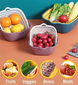 Vegetable Washing <b>Baskets</b> Kitchen Fruit <b>Baskets</b> Multi-layer <b>Stackable</b> Vegetable Sinks Washing Fruits Vegetables Colander - Product Image 6