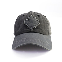 Groothandel op maat gemaakte logo 6-delige gewassen katoenen baseballcap, ongestructureerde retro dad hat met applicatie patch, verstelbare metalen gesp, pet