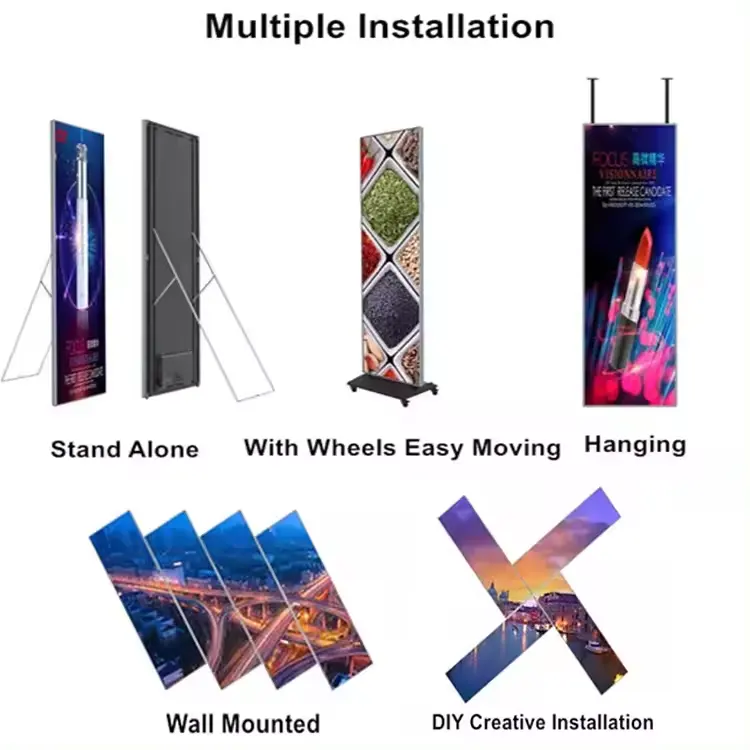 Indoor Full Color Digital Signage And Display P2.5 P3 Led Poster Video Screen