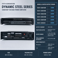 Amplificateur de puissance pour sonorisation 4 zones 70V 100V à montage en rack, 120W à 650W, entrées USB MP3 et double microphone