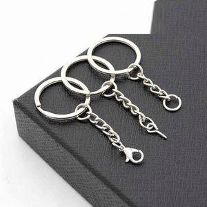 Wholesale Factory 25mm 30mm <b>Keyring</b> With Chain DIY Hardware Keychain Accessory Silver Nickel Plating Flat <b>Keyring</b> Split Key <b>Ring</b> - Product Image 4
