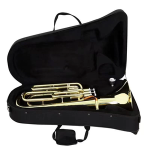 Trompa <span class=keywords><strong>Tenor</strong></span> Barítono de Latón Amarillo de Buena Calidad para Principiantes, en Sib, con 3 Pistones y Estuche - Product Image 6
